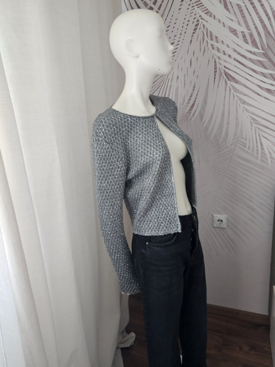 ✨ Nova Zara kardigan – siva sa srebrnim sljokicama slika #5