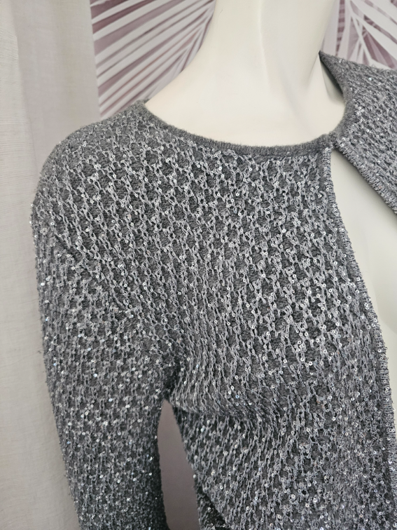 ✨ Nova Zara kardigan – siva sa srebrnim sljokicama slika #2