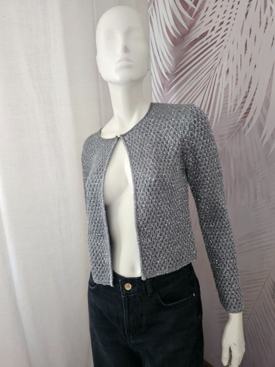 ✨ Nova Zara kardigan – siva sa srebrnim sljokicama slika #3
