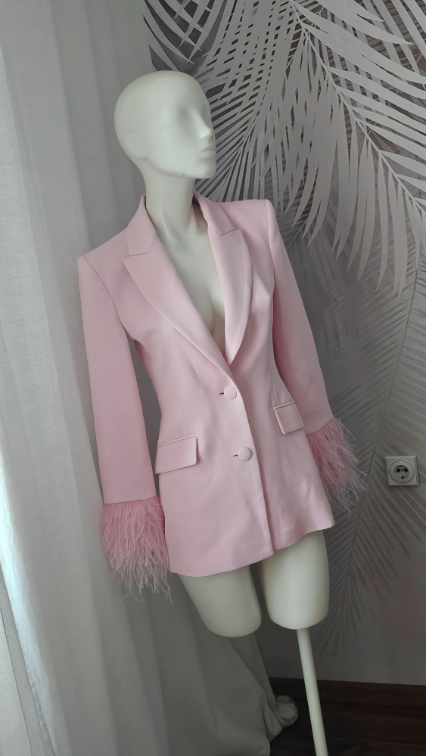 Najpopularniji Zara bebi roze sako sa perjem slika #3
