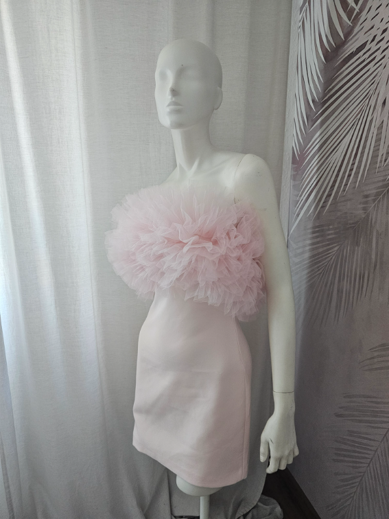 Nova Zara viralna roze haljina Xs vel slika #4