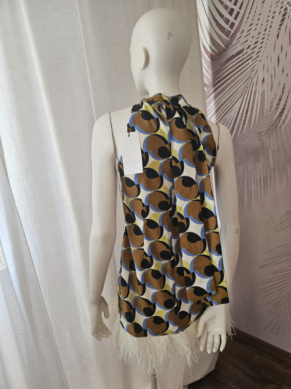 ZARA print haljina sa perjem – NOVA, veličina S  slika #3