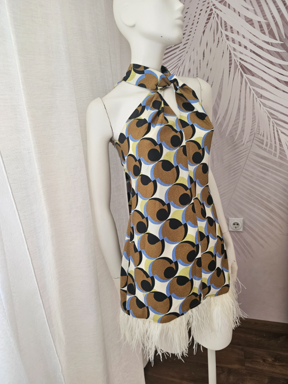 ZARA print haljina sa perjem – NOVA, veličina S  slika #5
