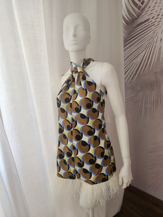 ZARA print haljina sa perjem – NOVA, veličina S  slika #4