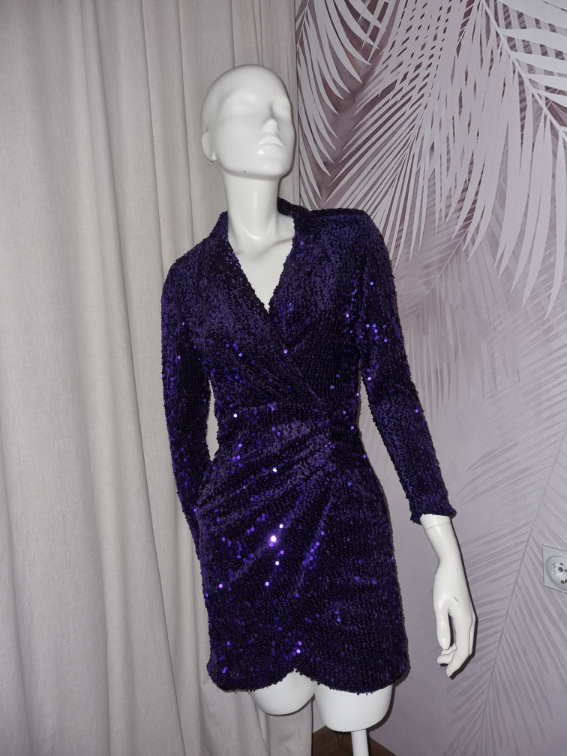 NOVA Zara sako-haljina – ljubičaste šljokice – XS  slika #2