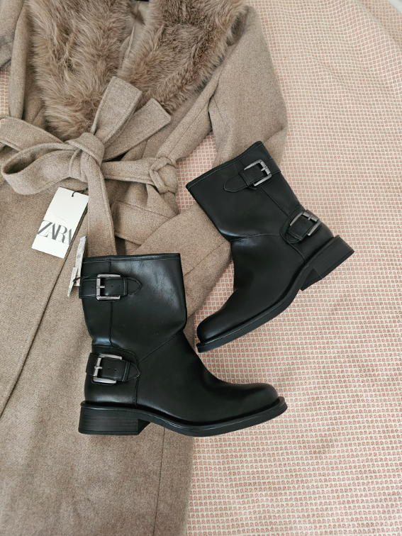 Nove sa etiketom Zara crne cizme 39 vel 25.3cm ug slika #2