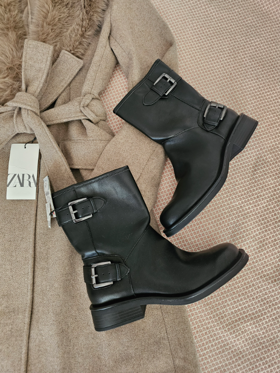 Nove sa etiketom Zara crne cizme 39 vel 25.3cm ug slika #5