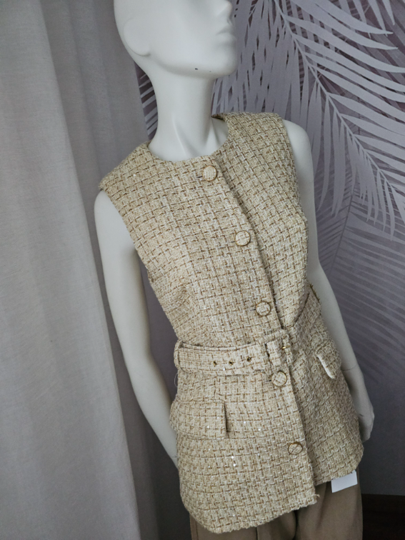 ZARA tweed prsluk – NOV, veličina S slika #2