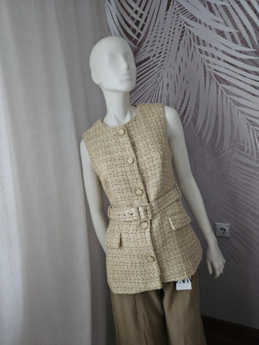 ZARA tweed prsluk – NOV, veličina S