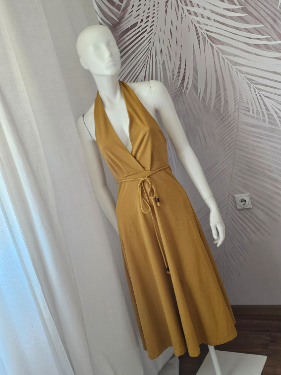 ZARA haljina – NOVA, senf žuta, midi, veličina S slika #2