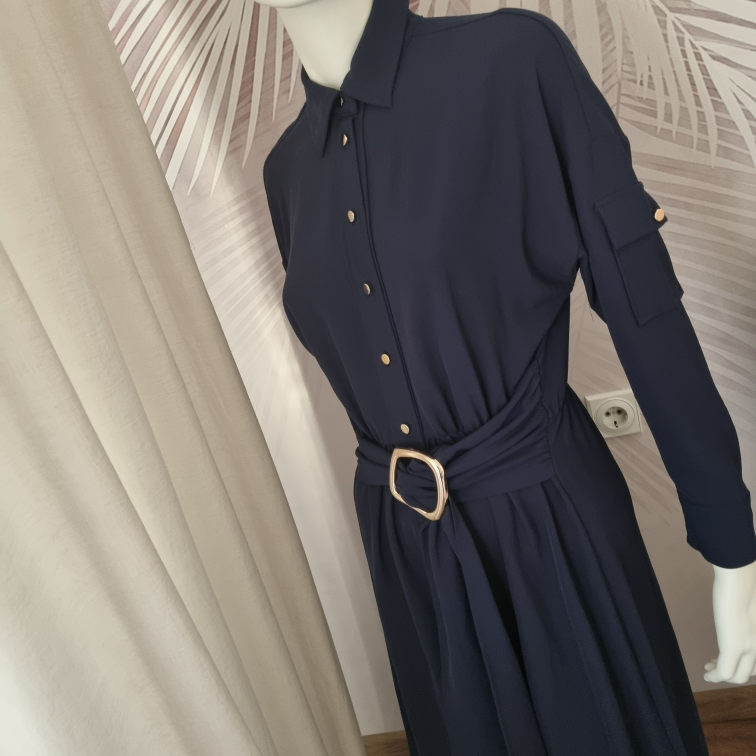 Nova Zara midi haljina teget nijansa XS odg za S slika #5