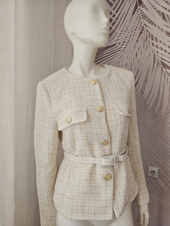 ZARA tweed sako sa kaišem – NOV, veličina XL slika #5