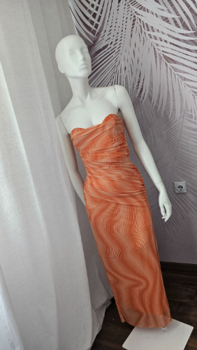 Nova Zara haljina – midi, narandžasta, korset – S