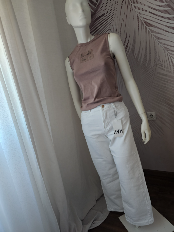 Nove Zara bele farmerice visok struk 36 vel slika #2
