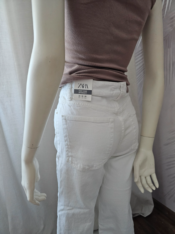 Nove Zara bele farmerice visok struk 36 vel slika #4