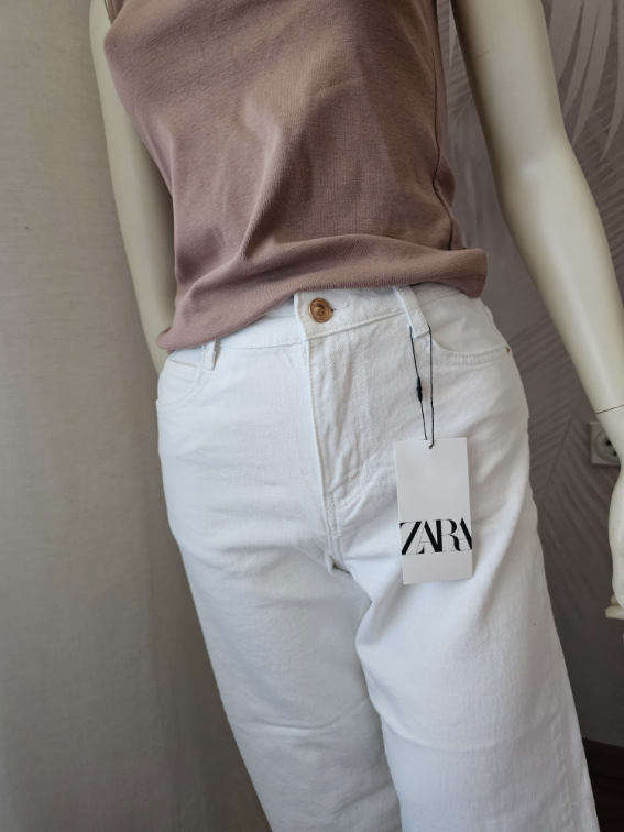 Nove Zara bele farmerice visok struk 36 vel slika #5