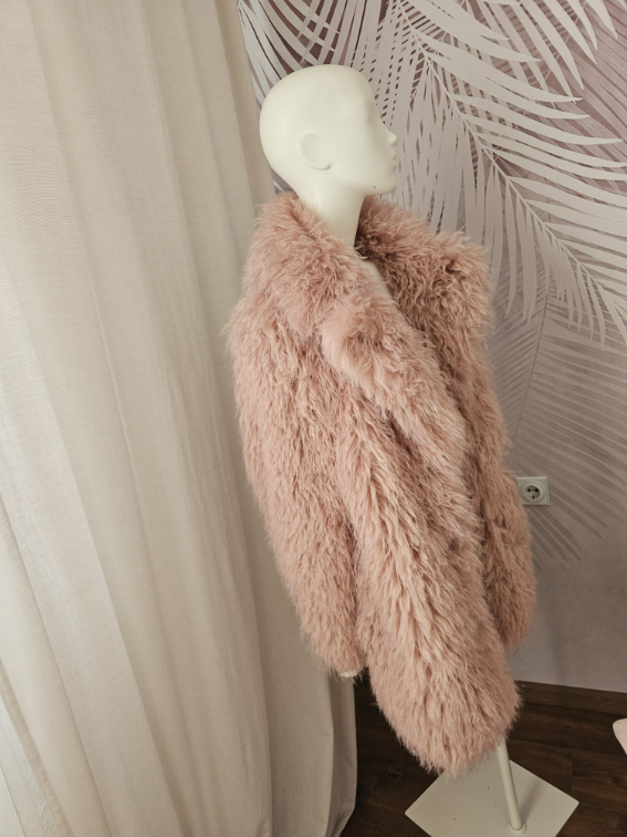 ZARA bunda – NOVA, roze sa krznom, S vel slika #3