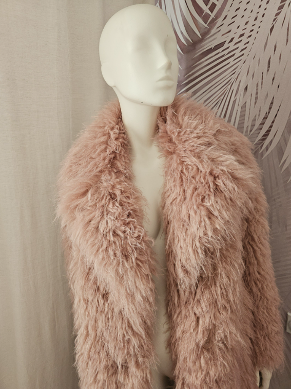 ZARA bunda – NOVA, roze sa krznom, S vel slika #2
