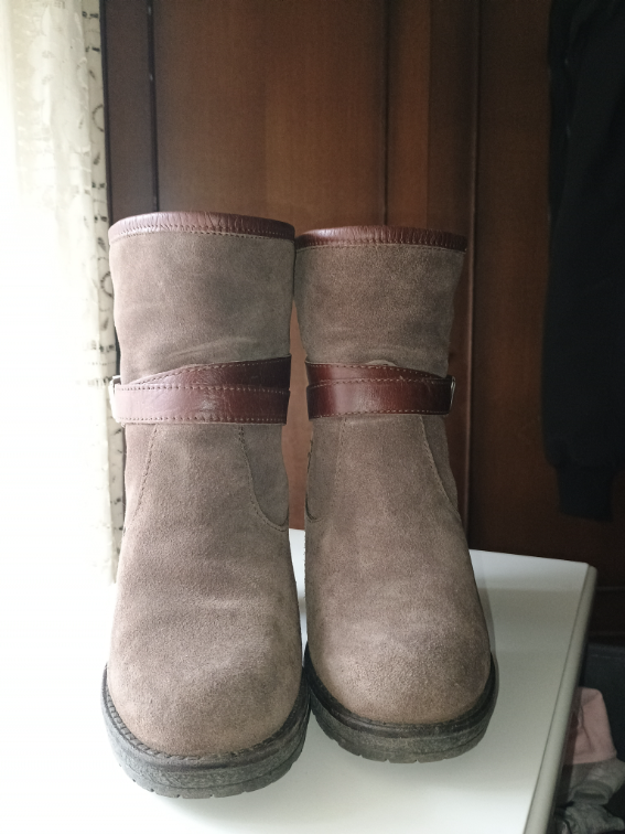 Braon čizmice od prevrnute kože 37 slika #1