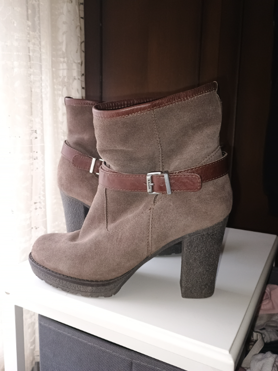 Braon čizmice od prevrnute kože 37 slika #2