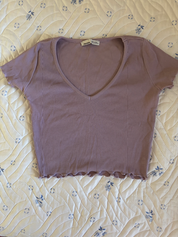 Ljubičasti crop top slika #1