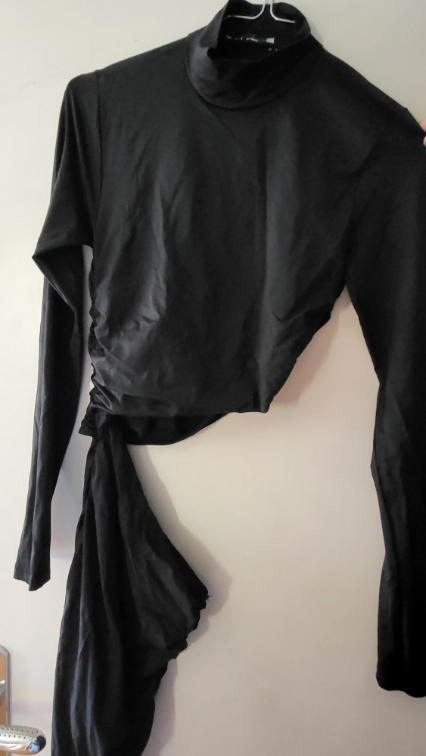 ZARA crna haljina sa izrezom na stomaku  slika #2