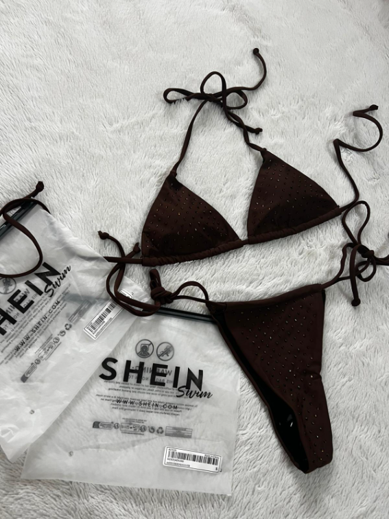 Nov cokoladno braon sljokicavi bikini vel. S slika #2
