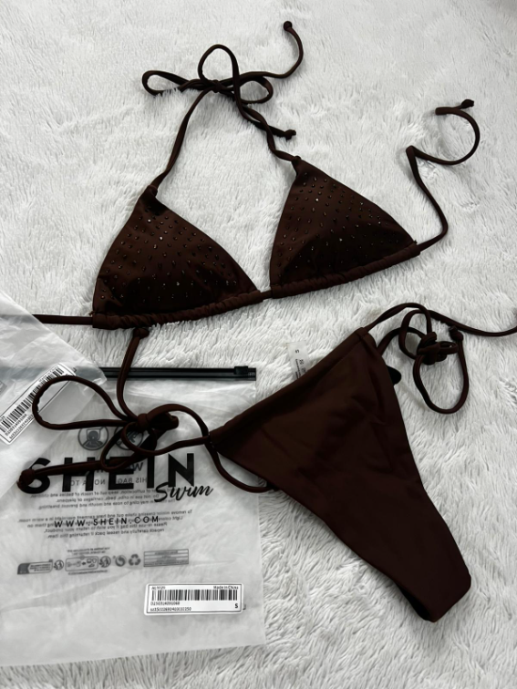 Nov cokoladno braon sljokicavi bikini vel. S slika #3