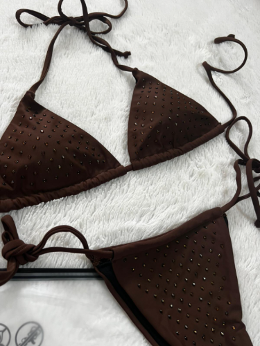 Nov cokoladno braon sljokicavi bikini vel. S