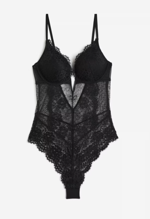 Novi H&M cipkani push up bodi S/M slika #5