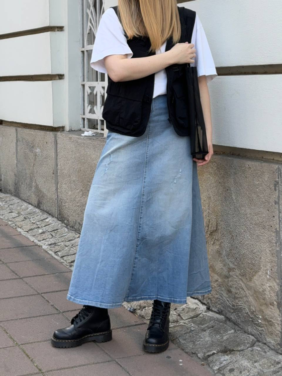 Duga teksas suknja slika #1