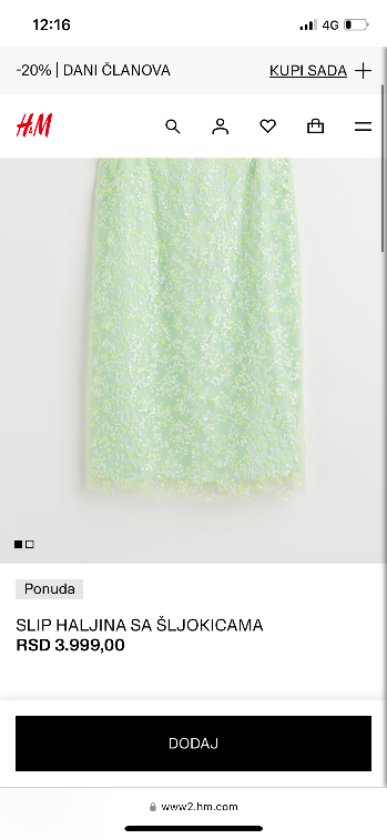H&M slip haljina sa sljokicama slika #5