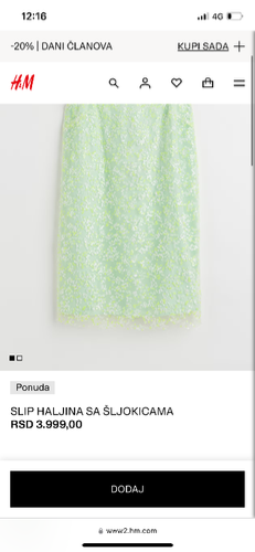 H&M slip haljina sa sljokicama thumbnail #5
