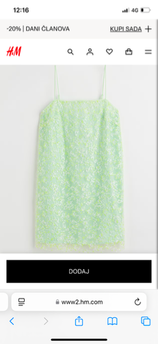 H&M slip haljina sa sljokicama