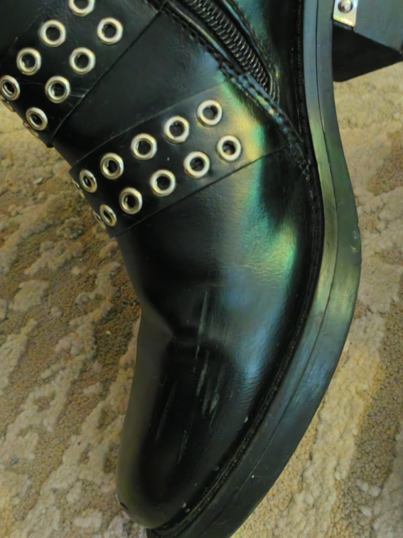 Crne kožne bajkerske čizme  slika #2