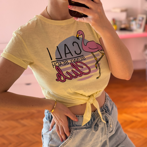 Terranova crop majica u žutoj boji
