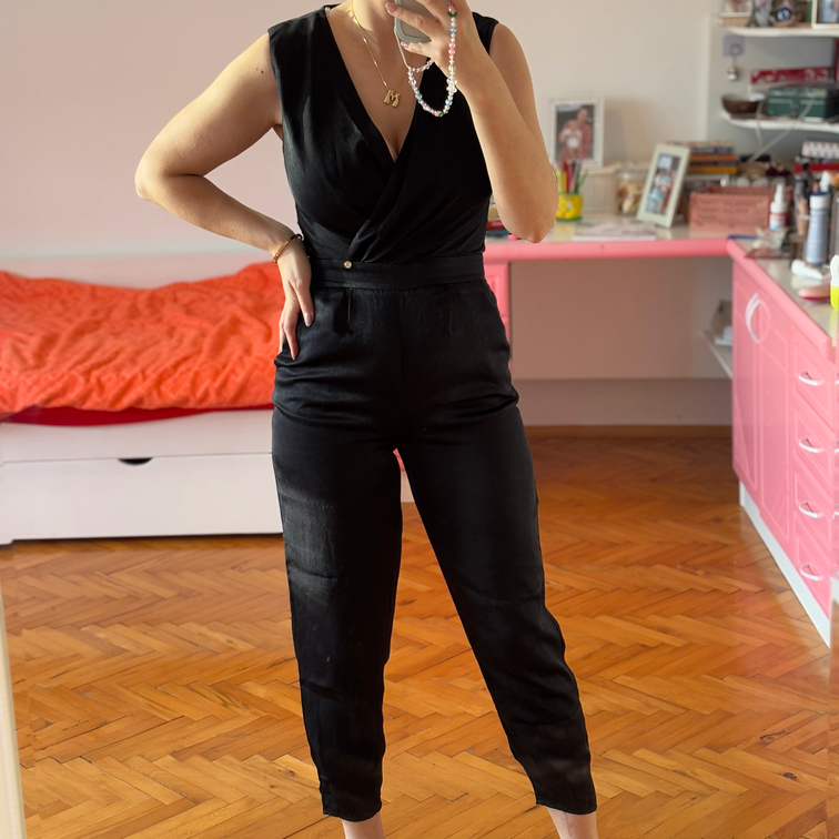 Svečani crni kombinezon slika #3