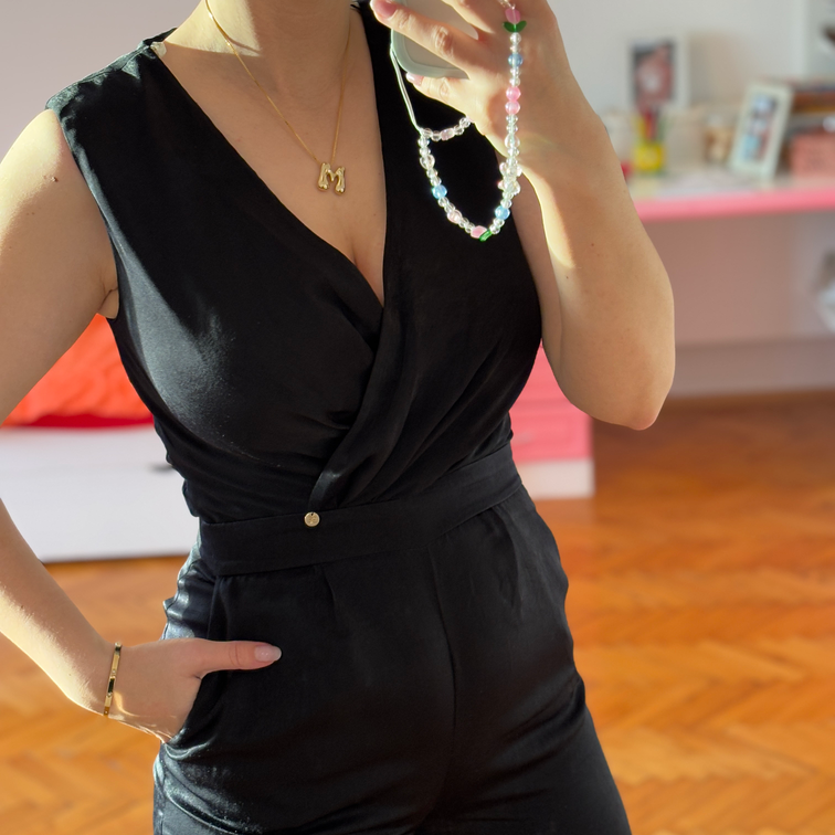 Svečani crni kombinezon slika #2