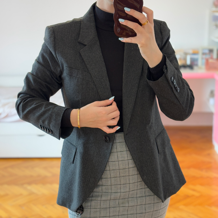 Zara basic sivi sako slika #2