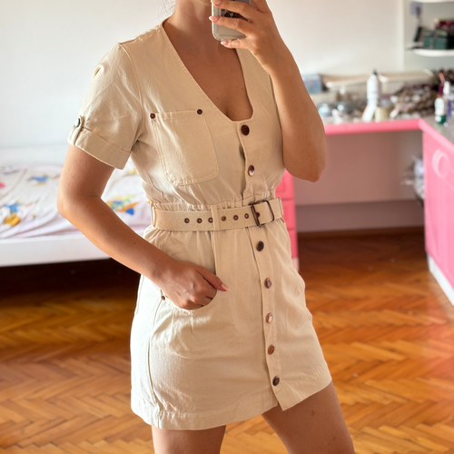 Krem mini haljina Dilvin