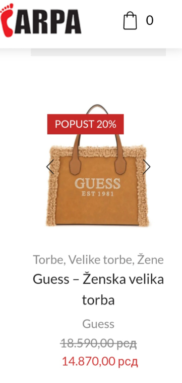 Guess torba original slika #5