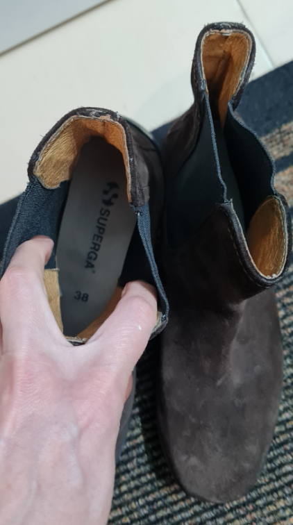 Superga tamno braon kožne čizme slika #5