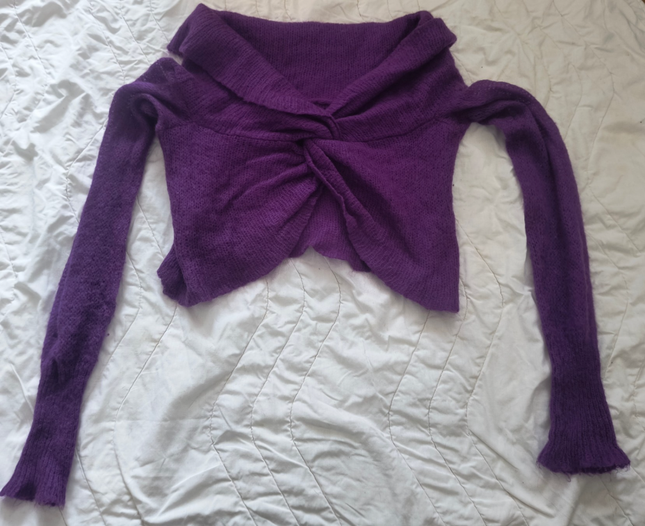 Ljubičasti kratak dzemperić Benetton S slika #2