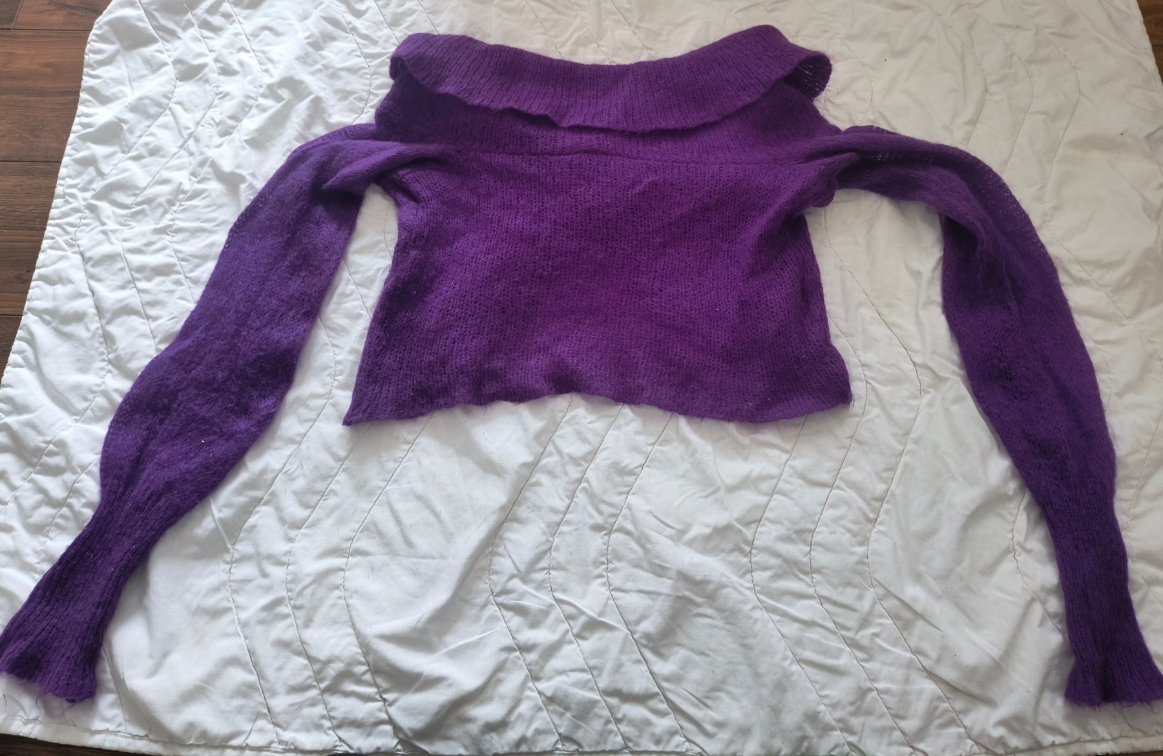 Ljubičasti kratak dzemperić Benetton S slika #3