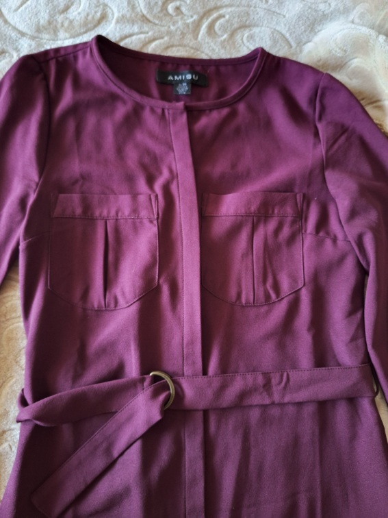 Burgundy kosulja haljina slika #3