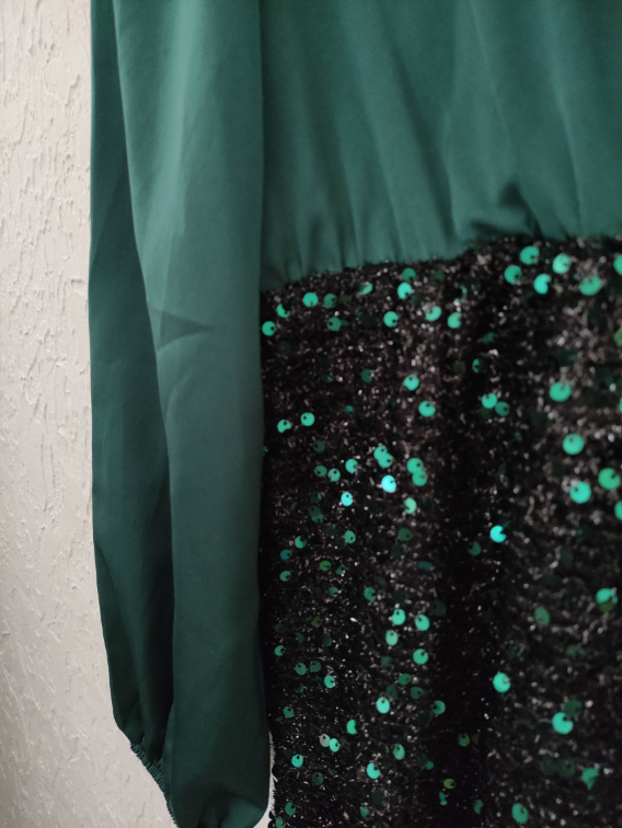 Shein smaragdno zelena haljina slika #2