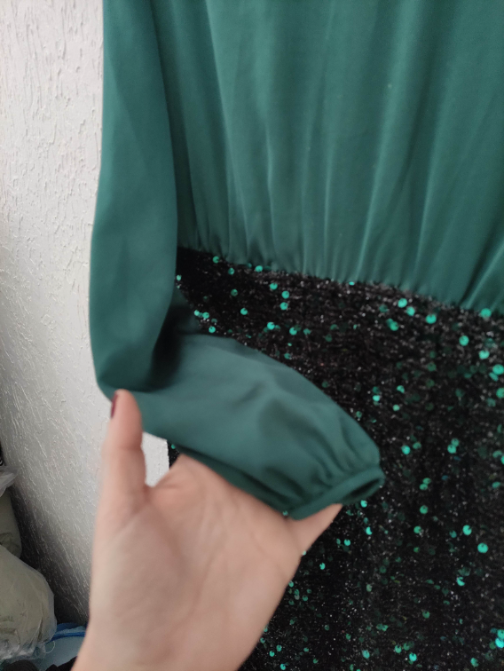 Shein smaragdno zelena haljina slika #3