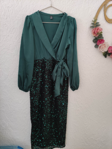 Shein smaragdno zelena haljina