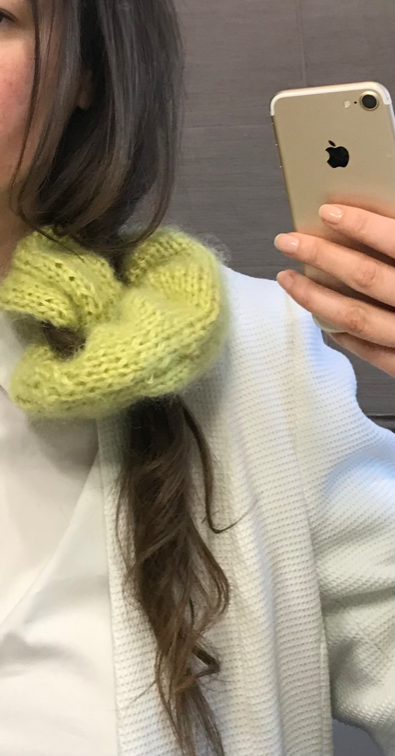 Skranči za kosu, mojer vuna, handmade slika #5