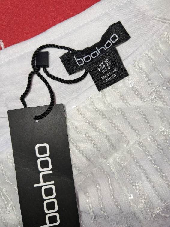 Boohoo bele pantalone slika #3